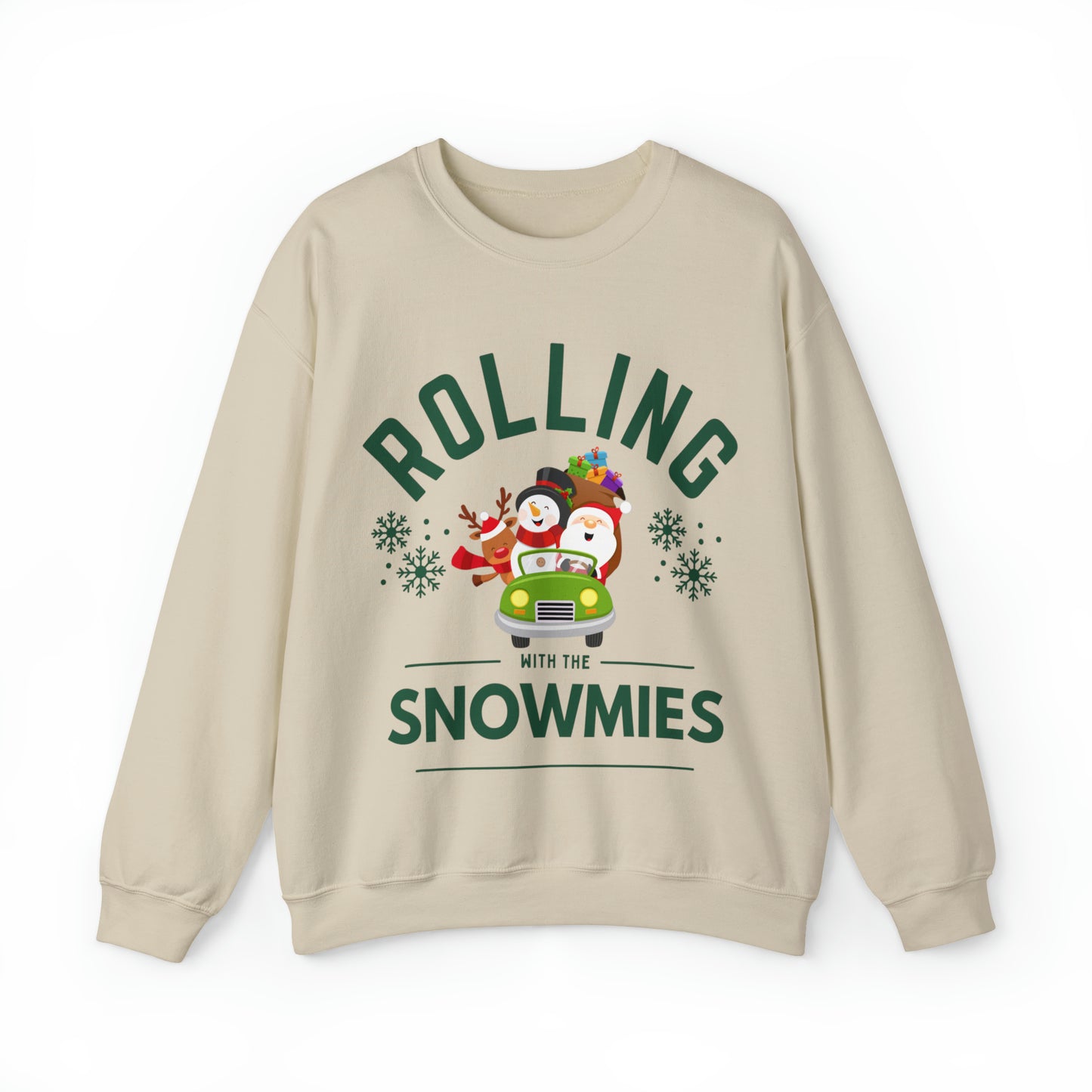 Get Cozy And Festive With Our "Rolling With The Snowmies" Holiday Sweatshirt