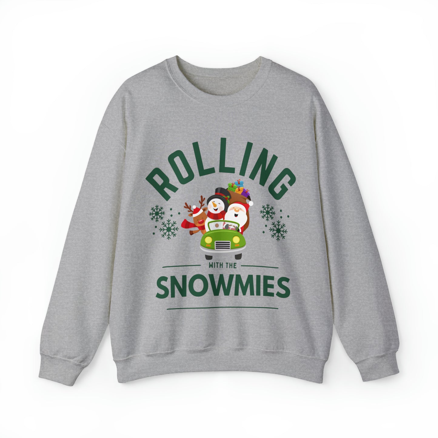 Get Cozy And Festive With Our "Rolling With The Snowmies" Holiday Sweatshirt