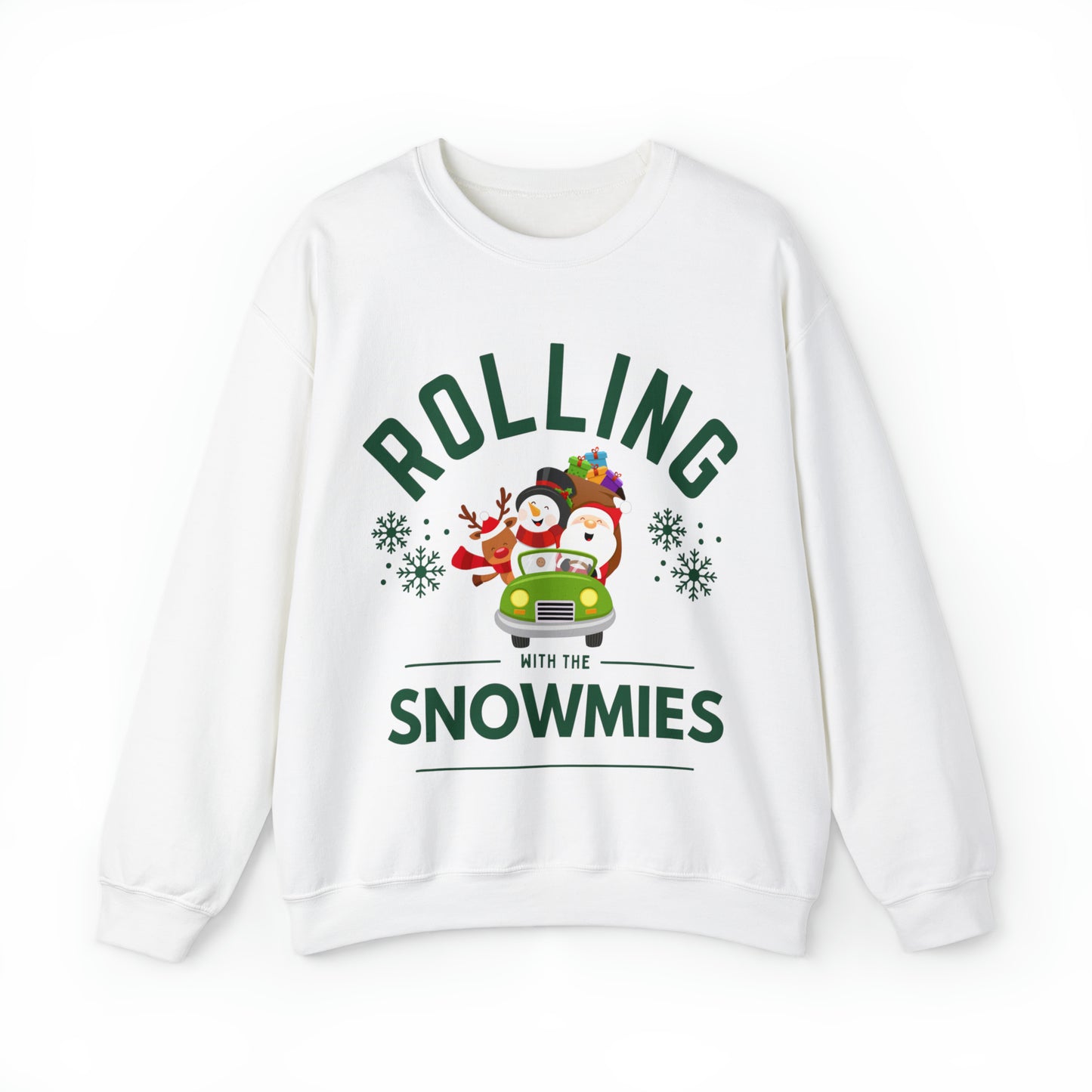 Get Cozy And Festive With Our "Rolling With The Snowmies" Holiday Sweatshirt